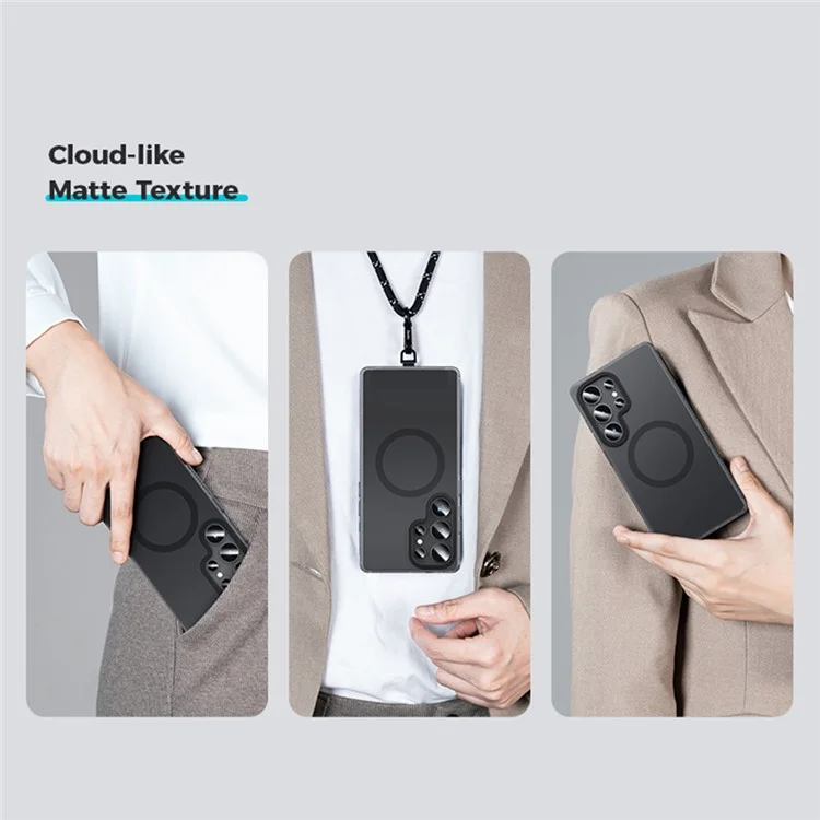 BENKS For Samsung Galaxy S25 Ultra Case PC+TPU Matte Magnetic Phone Cover Compatible with MagSafe - Black