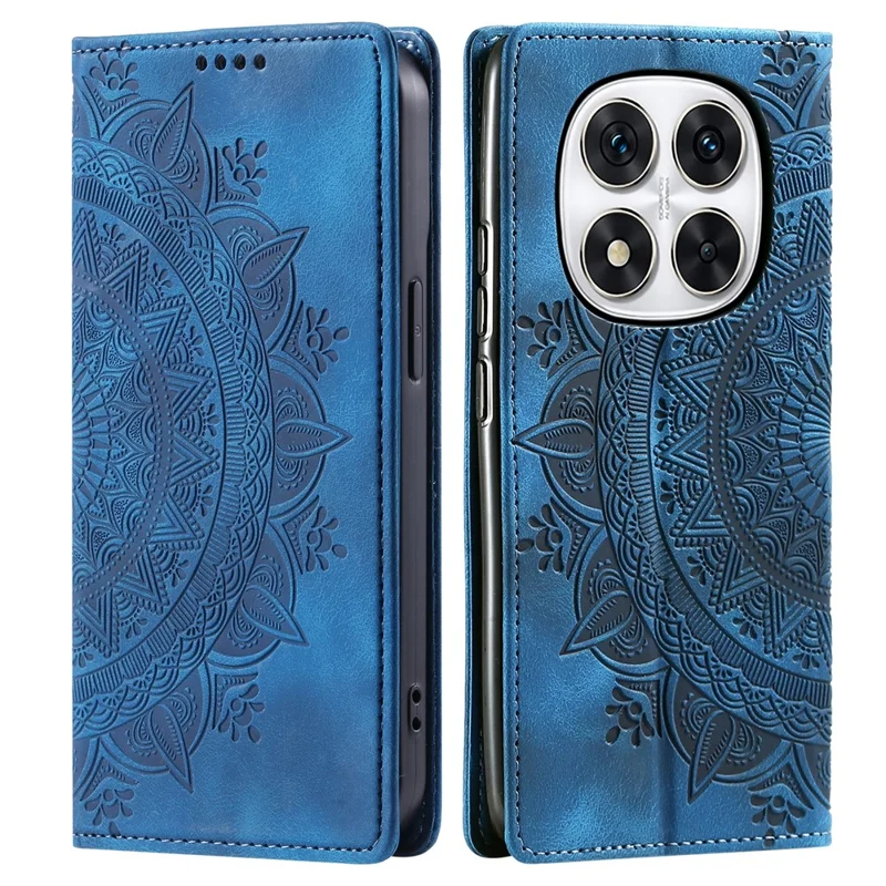 Style-010 For Xiaomi Redmi Note 14 Pro 4G Case Magnetic Closing Leather Phone Cover Pattern Imprinted - Blue