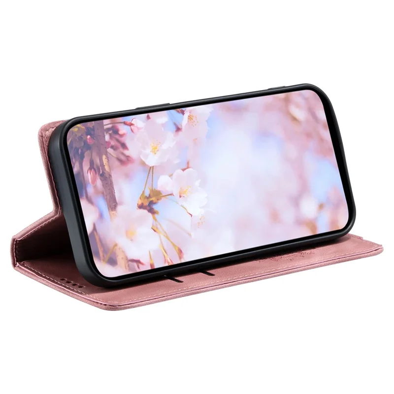 Style-010 For Xiaomi Redmi Note 14 Pro 4G Case Magnetic Closing Leather Phone Cover Pattern Imprinted - Rose Gold