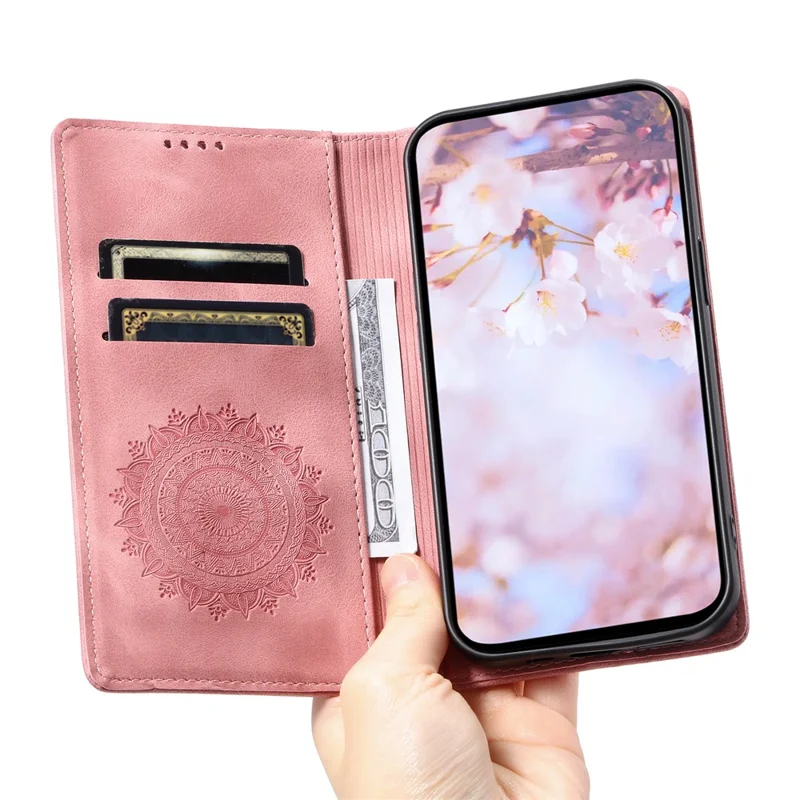 Style-010 For Xiaomi Redmi Note 14 Pro 4G Case Magnetic Closing Leather Phone Cover Pattern Imprinted - Rose Gold