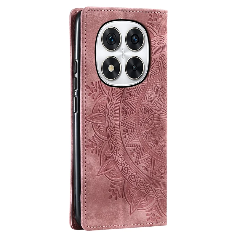 Style-010 For Xiaomi Redmi Note 14 Pro 4G Case Magnetic Closing Leather Phone Cover Pattern Imprinted - Rose Gold