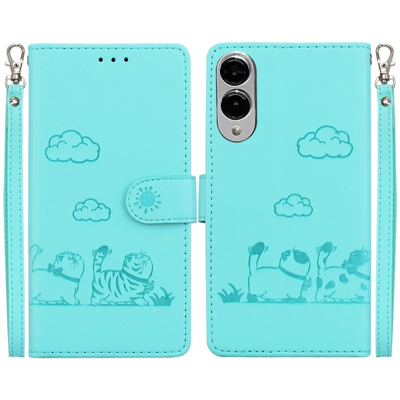 For Samsung Galaxy S25 Edge Case RFID Blocking Kitten Pattern TPU + PU Leather Phone Cover - Green