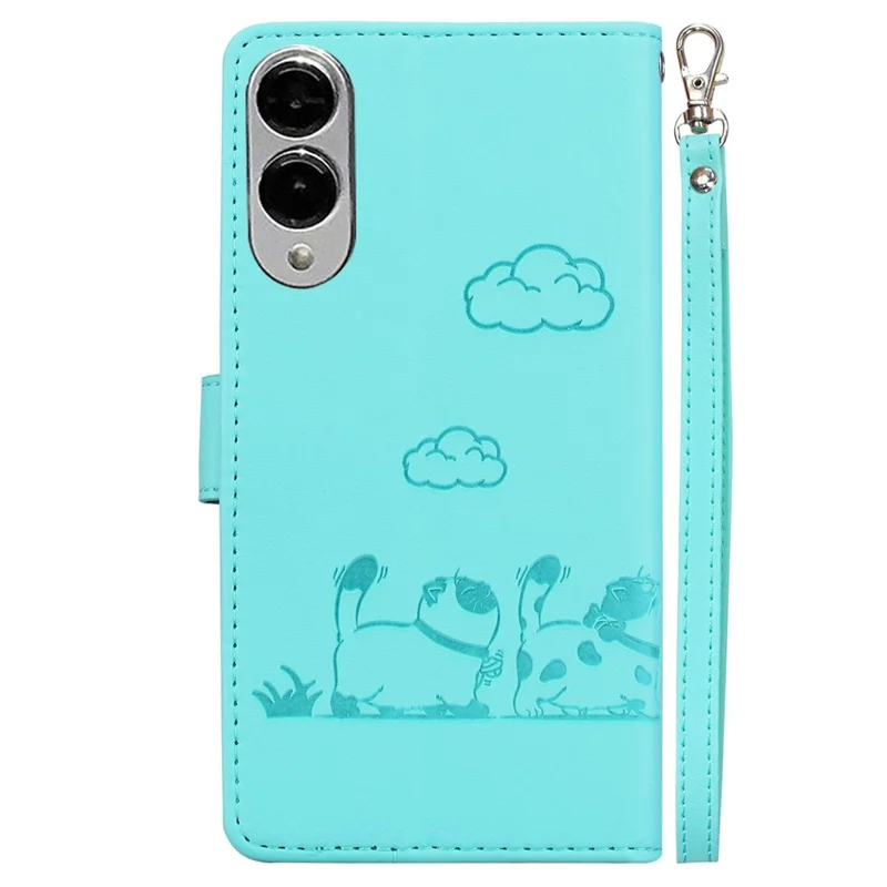 For Samsung Galaxy S25 Edge Case RFID Blocking Kitten Pattern TPU + PU Leather Phone Cover - Green
