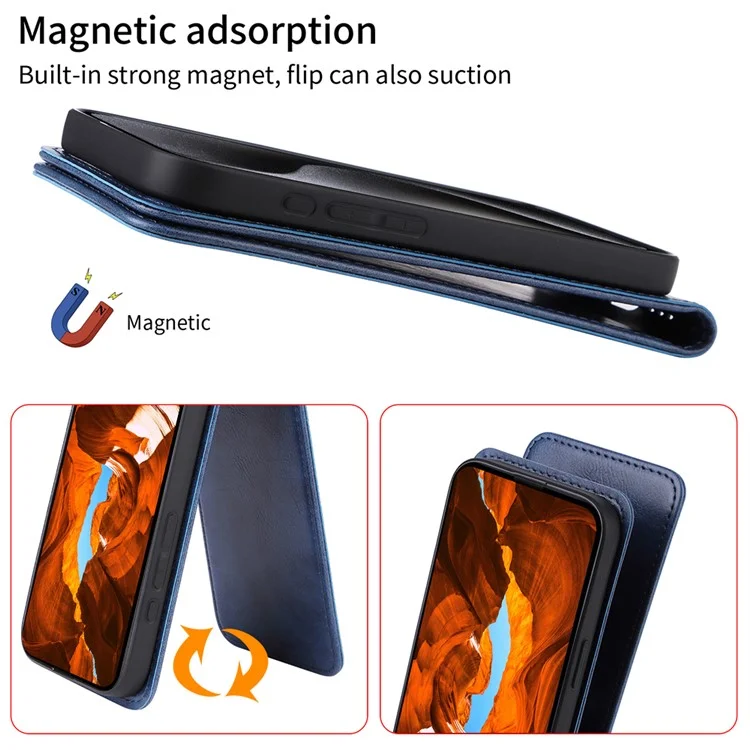 Capa para Cubot A10 com Compartimento para Cartão, Couro Flip Vertical Magnético - Preto