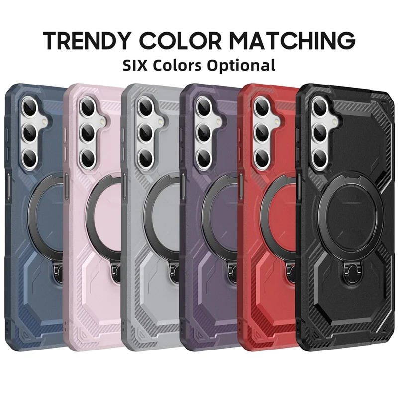 For Samsung Galaxy A15 4G / 5G Magnetic Case Kickstand TPU + PC Phone Cover - Pink