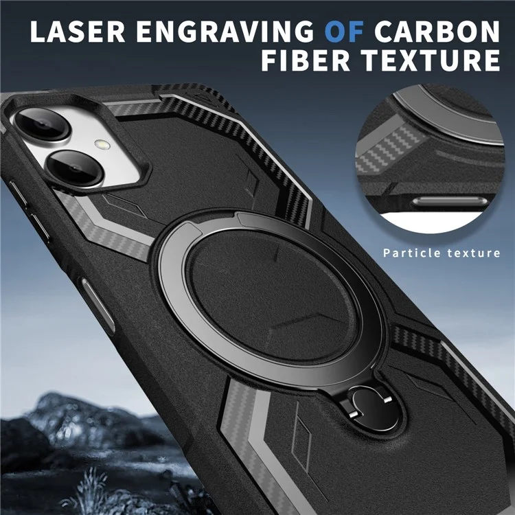 For Samsung Galaxy A06 4G Case Compatible with MagSafe Kickstand TPU + PC Phone Cover - Black