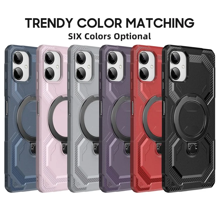 For Samsung Galaxy A06 4G Case Compatible with MagSafe Kickstand TPU + PC Phone Cover - Black