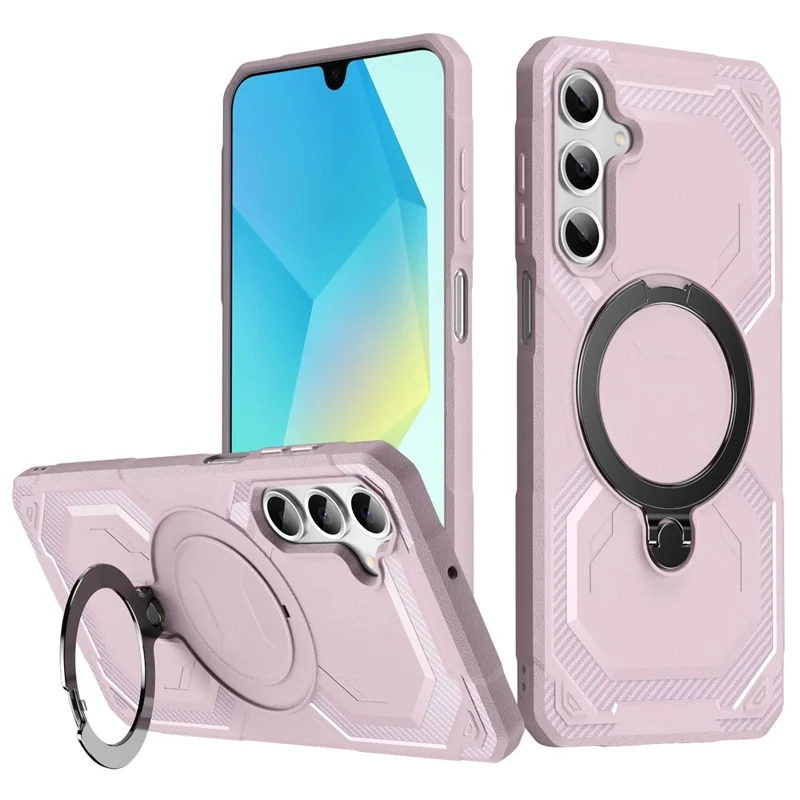 Cover per Samsung Galaxy A25 5G (Globale) (161,0 mm) / A24 4G (162,1 mm) con Supporto Integrato in TPU + PC - Rosa