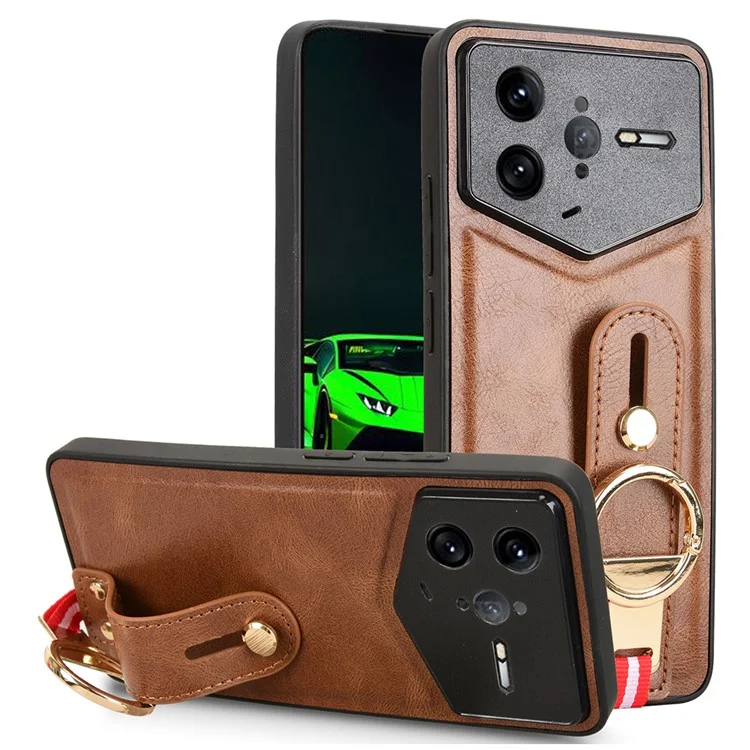 For Xiaomi Poco F7 Ultra 5G / Redmi K80 Pro 5G Case Wristband Kickstand Leather + PC + TPU Phone Cover with Bottle Opener - Brown