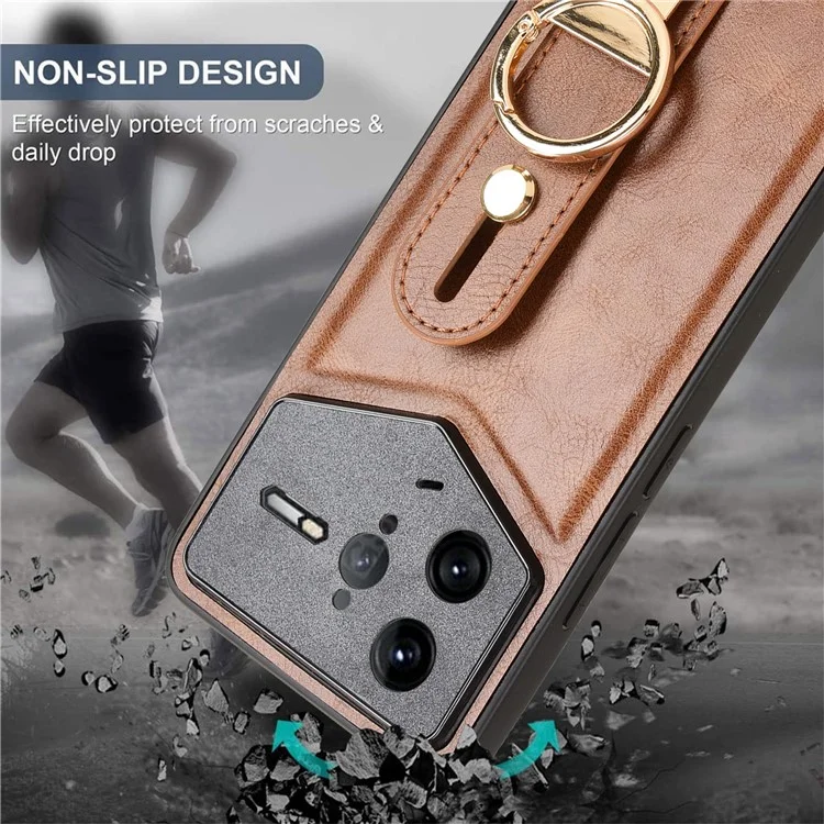 For Xiaomi Poco F7 Ultra 5G / Redmi K80 Pro 5G Case Wristband Kickstand Leather + PC + TPU Phone Cover with Bottle Opener - Brown