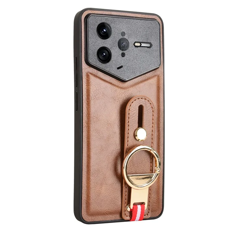 For Xiaomi Poco F7 Ultra 5G / Redmi K80 Pro 5G Case Wristband Kickstand Leather + PC + TPU Phone Cover with Bottle Opener - Brown