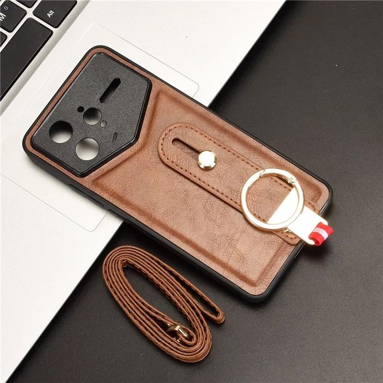 For Xiaomi Poco F7 Ultra 5G / Redmi K80 Pro 5G Case Wristband Kickstand Leather + PC + TPU Phone Cover with Bottle Opener - Brown