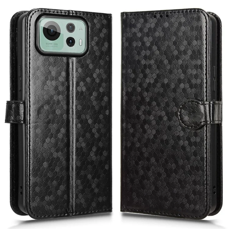 Pour Asus Zenfone 12 Ultra 5G Étui Portefeuille à Motif à Pois en Cuir PU - Noir