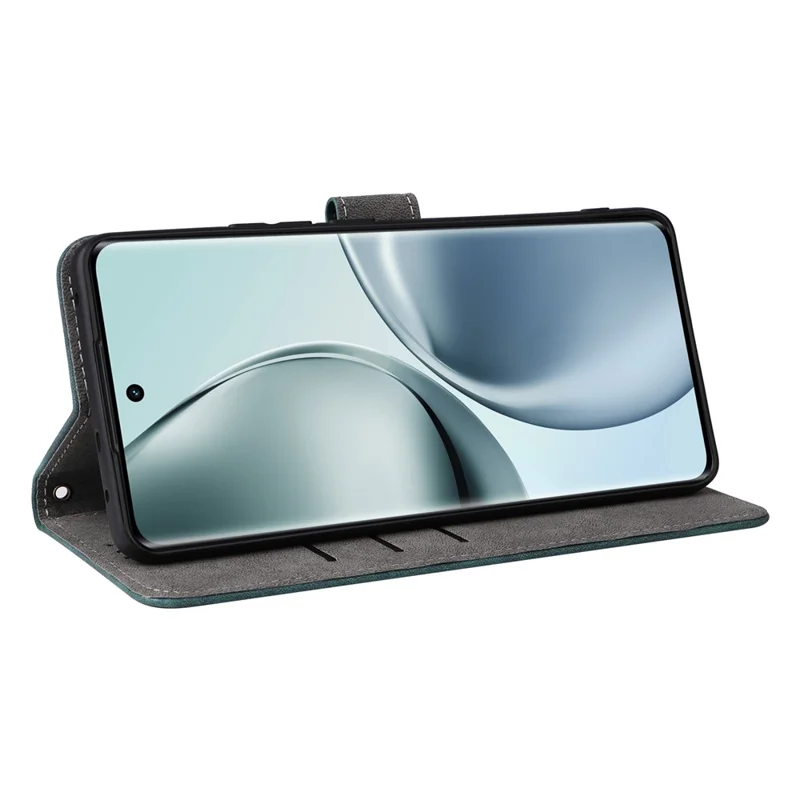 For Realme 14 Pro 5G Case Wallet RFID Blocking PU Leather Cover Viewing Stand - Green