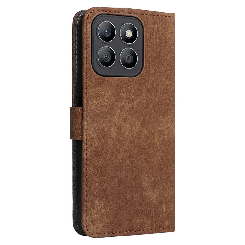 For Honor X8c 4G Case Wallet RFID Blocking PU Leather Cover Viewing Stand - Brown