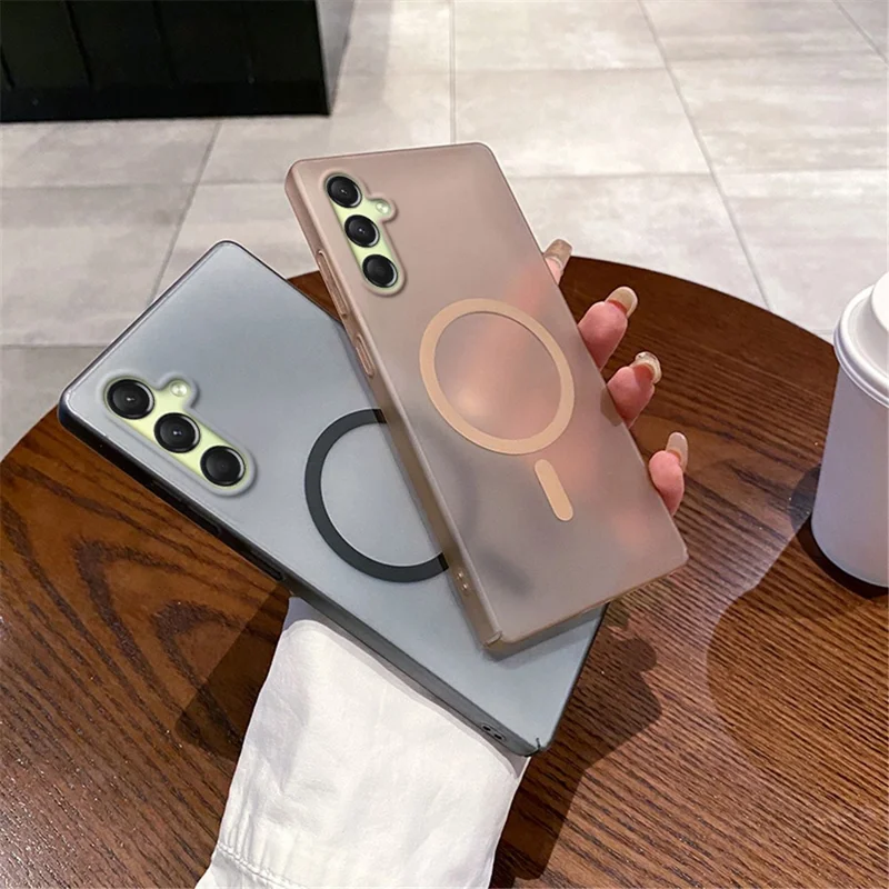 For Samsung Galaxy A16 4G / 5G Magnetic Case Compatible with MagSafe Frosted PC Phone Cover - Desert Gold