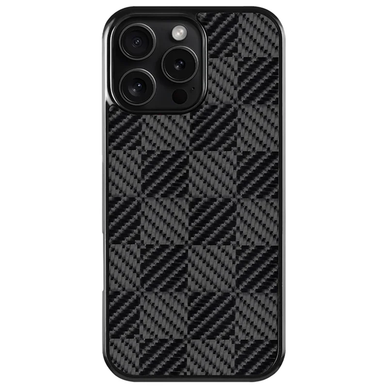 For iPhone 16 Pro Max Case Compatible with MagSafe Aramid Fiber TPU Shockproof Phone Cover - Square Texture