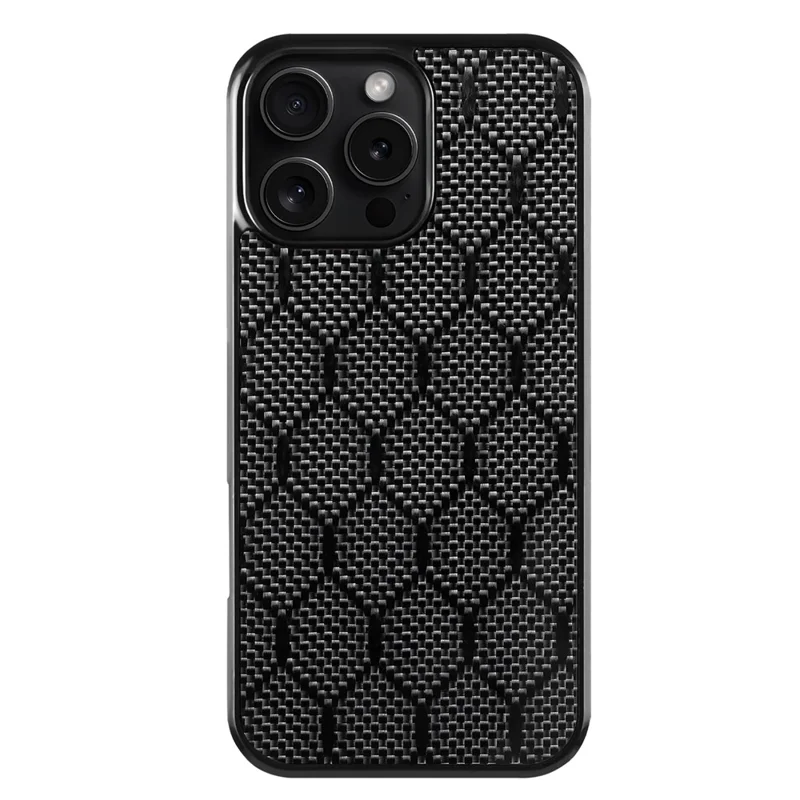 For iPhone 16 Pro Case Compatibel met MagSafe Aramidvezel TPU Stootvaste Telefoonhoes - Zeshoekig Structuurpatroon