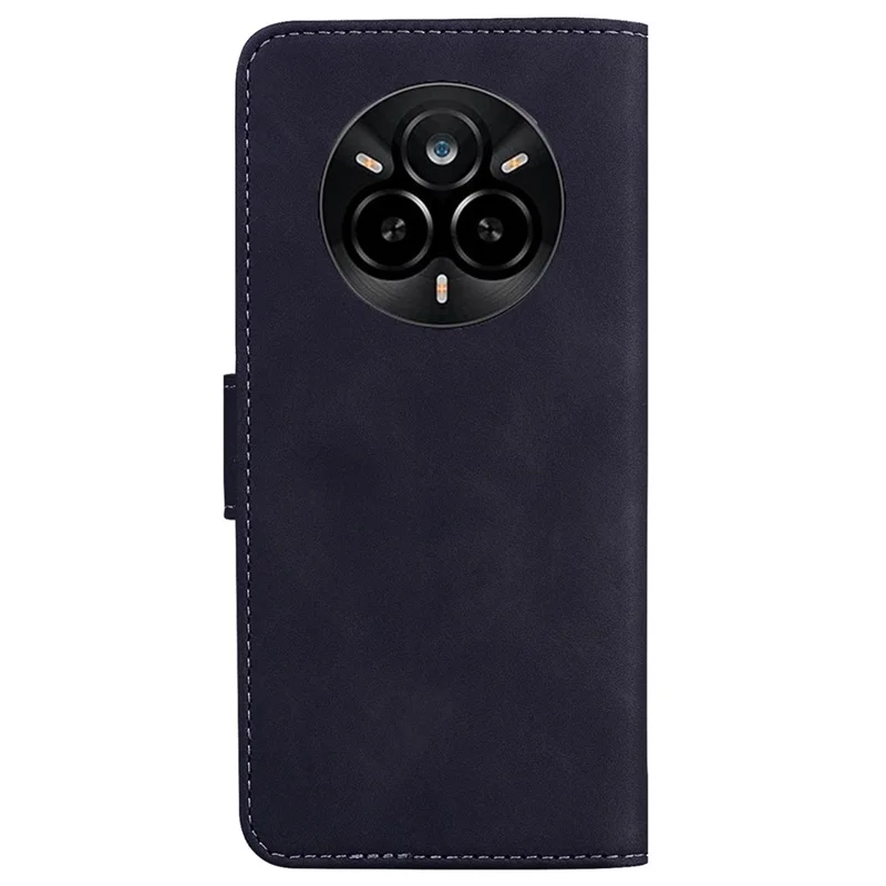 Voor Realme 14 Pro 5G hoesje Effen kleur lederen portemonnee telefoonhoes - Zwart