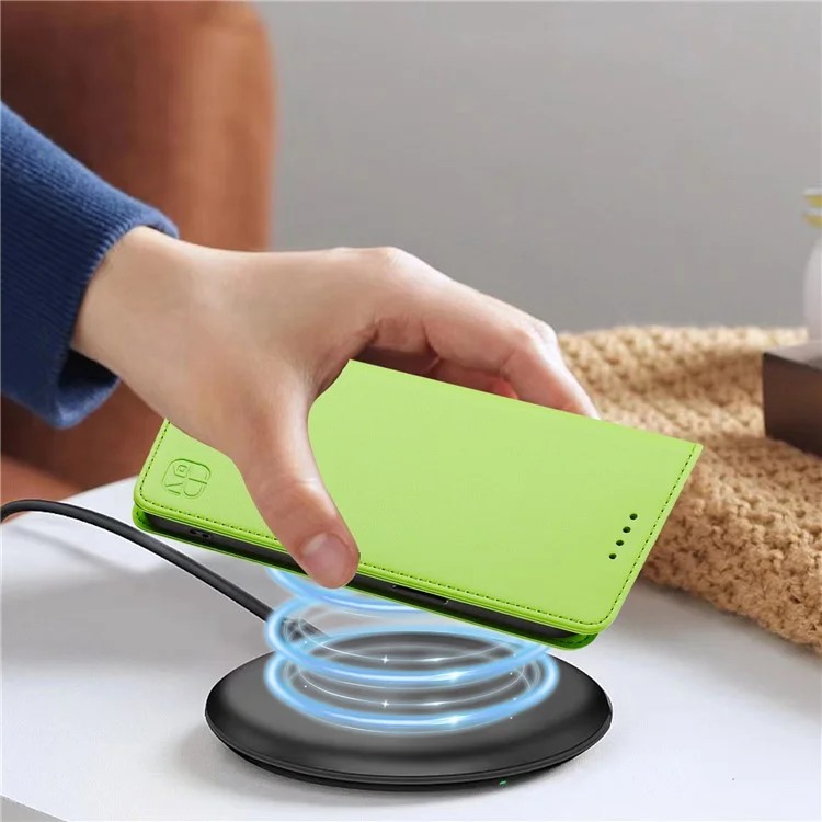 RINACASIS RC01 Lederhülle für iPhone 16e mit RFID-Schutz, Brieftasche, Ständer, Magnetverschluss, stoßfeste Handyhülle - Grün