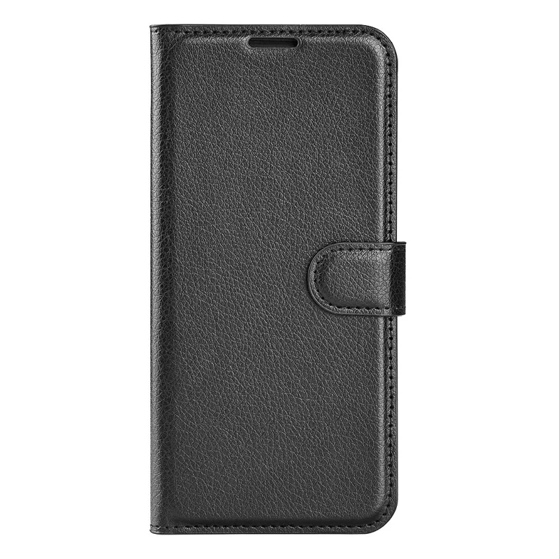 For Samsung Galaxy S25 Edge Case Litchi Texture Shockproof Leather Wallet Phone Cover - Black