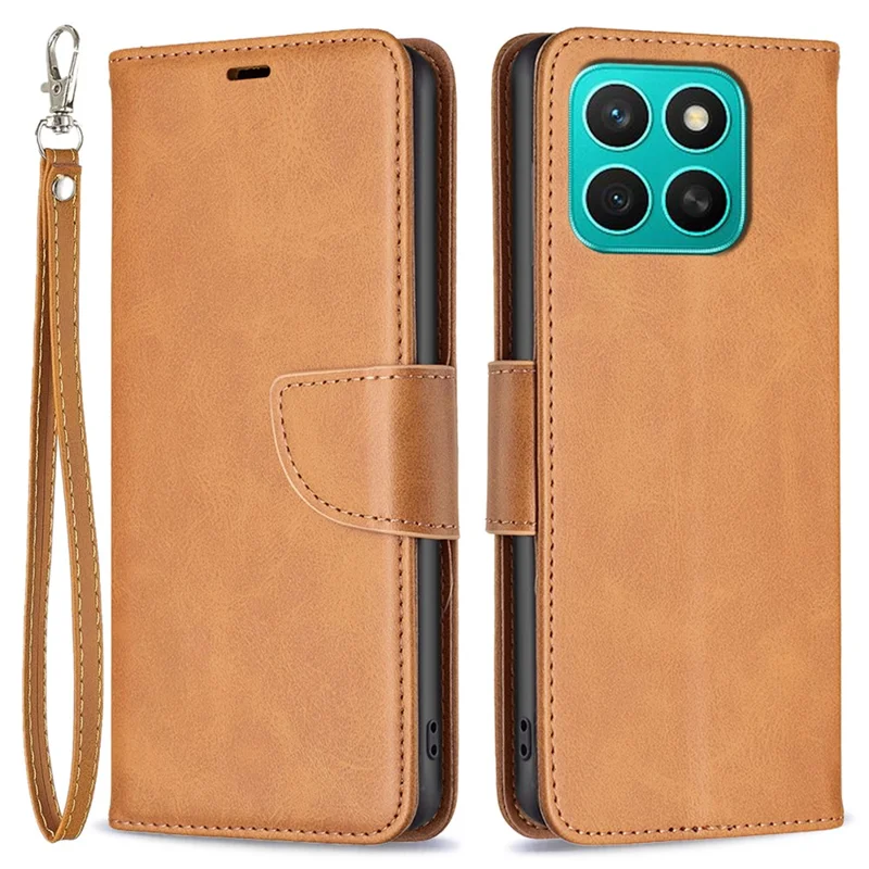 Cover per Honor X8c 4G Antiurto in Pelle PU con Slot per Carte di Credito - Giallo
