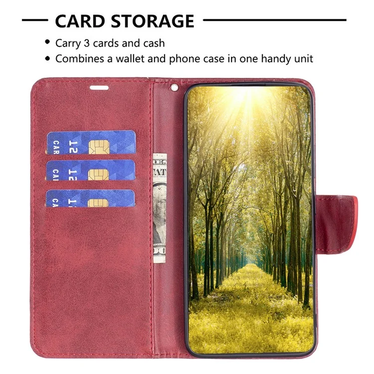 For Honor X8c 4G Case Shockproof PU Leather Cover with Wallet Card Slots - Red