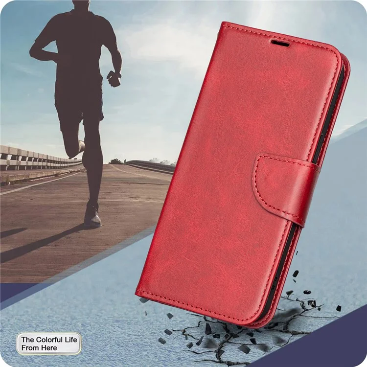For Honor X8c 4G Case Shockproof PU Leather Cover with Wallet Card Slots - Red