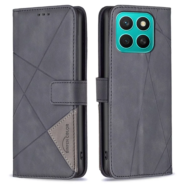 BINFEN COLOR BF05 Cover a portafoglio in pelle per Honor X8c 4G con supporto - Nero