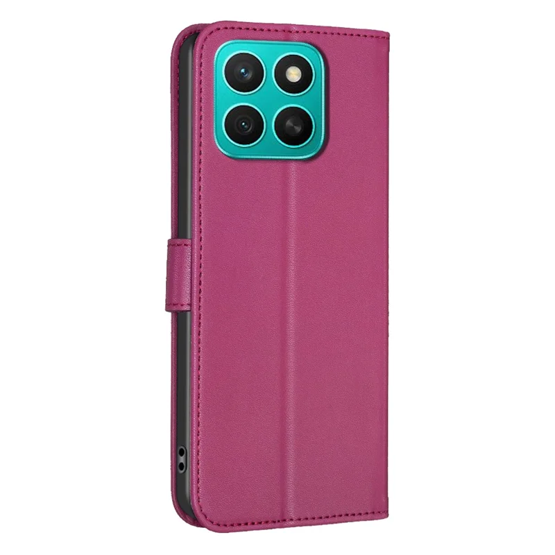 For Honor X8c 4G Case Clover Pattern Wallet Stand View Leather Phone Cover - Rose