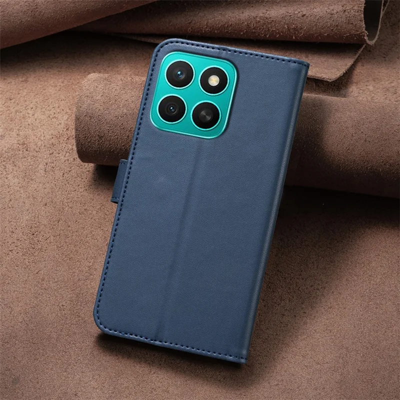 For Honor X8c 4G Case Clover Pattern Wallet Stand View Leather Phone Cover - Blue