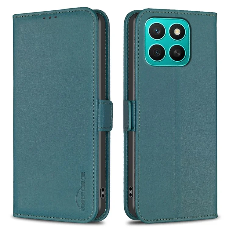 BINFEN COLOR BF31 per Honor X8c 4G Cover in Pelle PU Flip Folio Portafoglio Custodia per Telefono - Verde