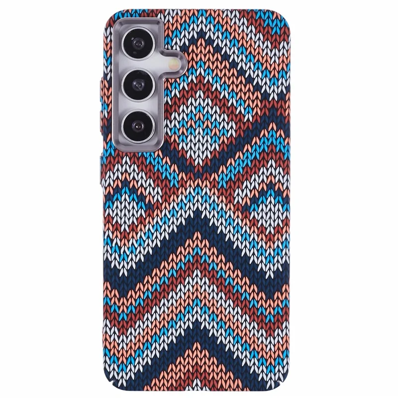 For Samsung Galaxy S25+ Magnetic Case Carbon Fiber Texture Water Transfer PC Phone Cover - Retro Pattern