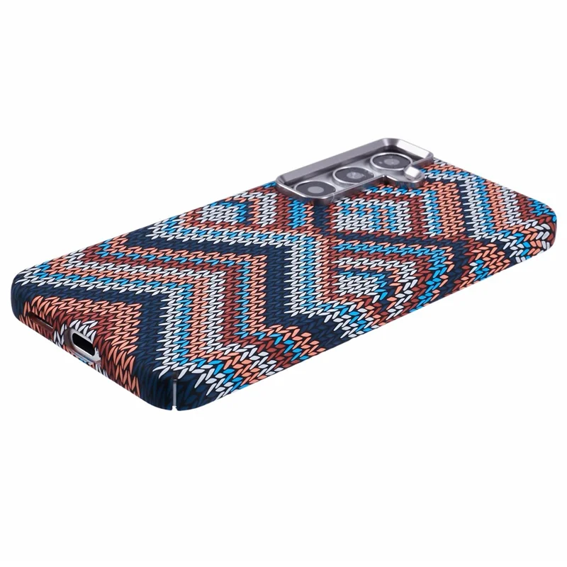 For Samsung Galaxy S25+ Magnetic Case Carbon Fiber Texture Water Transfer PC Phone Cover - Retro Pattern