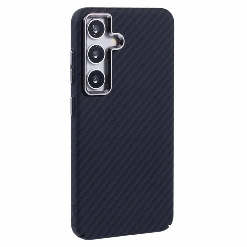 Cover per Samsung Galaxy S25 Compatibile con MagSafe, Texture in Fibra di Carbonio, Cover per Telefono in PC con Trasferimento Acqua - Nero