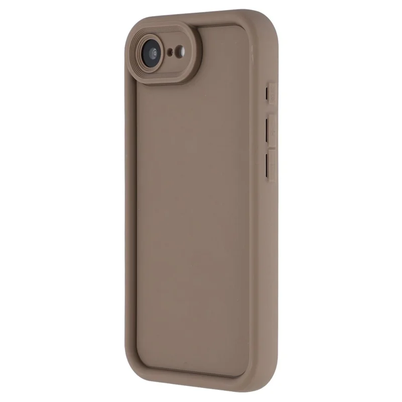For iPhone 17e / 16e Case Grooved Design TPU Anti Slip Phone Cover - Brown