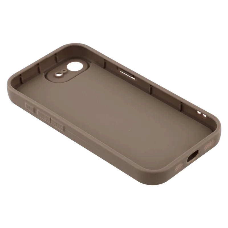 For iPhone 17e / 16e Case Grooved Design TPU Anti Slip Phone Cover - Brown