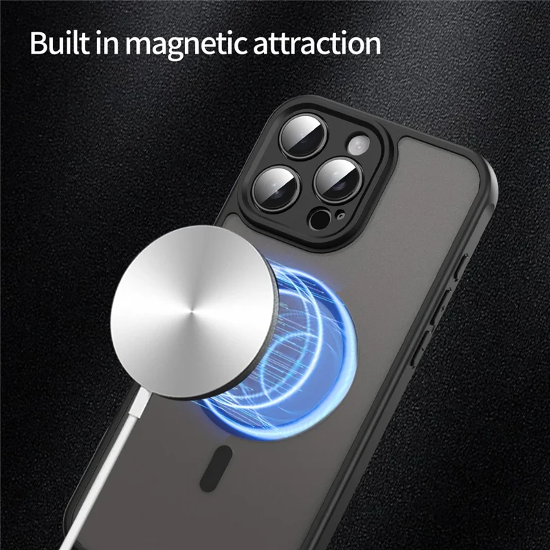 Für iPhone 16 Pro Hülle kompatibel mit MagSafe Stoßfest PC + TPU Handyhülle - Schwarz