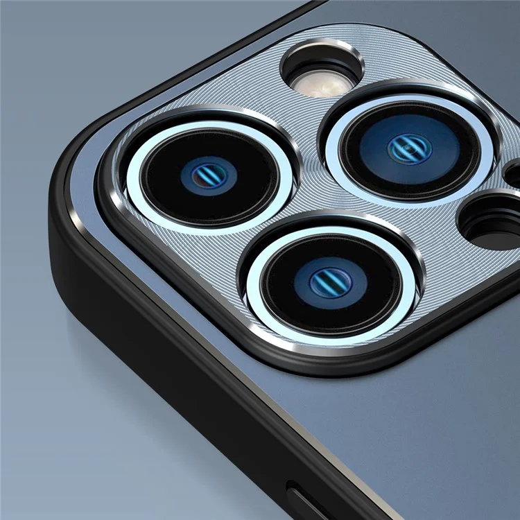 R-just RJ-52 Para Iphone 14 Pro Max Ultra Ultra Slim Telephip Case Con Diseño de Tres Líneas Recortes Precisos a Prueba de Choques de Protección Trasera - Azul