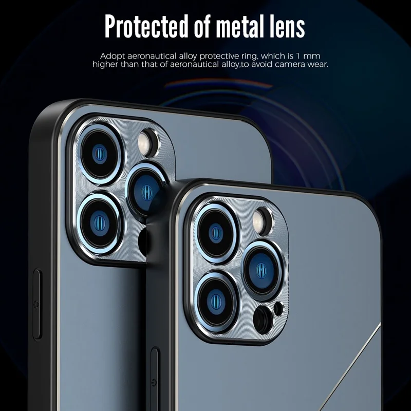 R-JUST RJ-52 for iPhone 14 Pro Max Ultra Slim Phone Case with Three-line Design Precise Cutouts Shockproof Protective Back Cover - Black