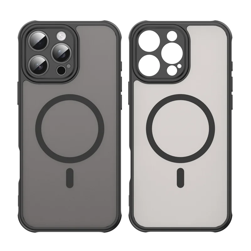 For iPhone 16 Pro Max Case Compatible with MagSafe Anti Drop PC + TPU Phone Cover - Black