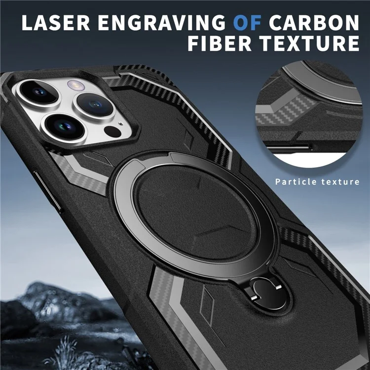 Funda Compatible con MagSafe para iPhone 13 Pro con Soporte Plegable - TPU + PC - Negro