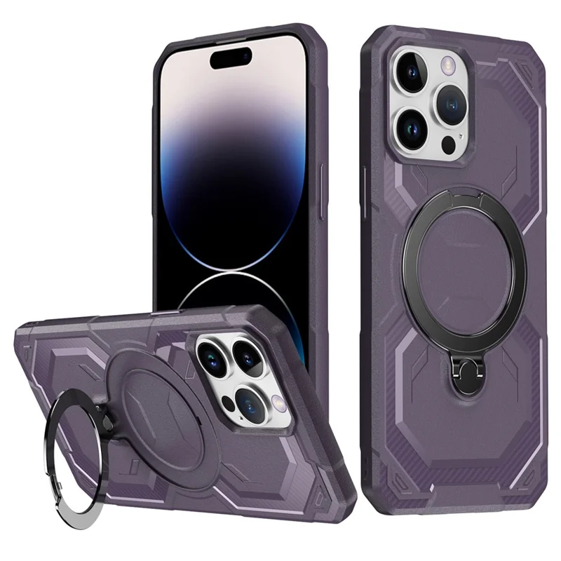 For iPhone 14 Pro Max Case Compatible with MagSafe Kickstand TPU + PC Phone Cover - Dark Purple
