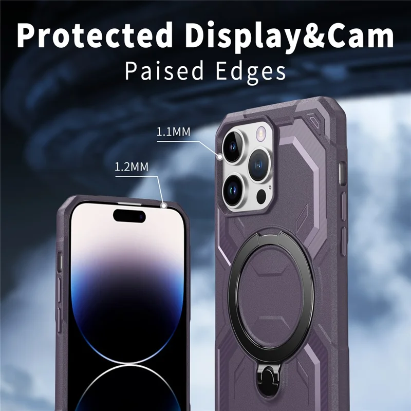 For iPhone 14 Pro Max Case Compatible with MagSafe Kickstand TPU + PC Phone Cover - Dark Purple