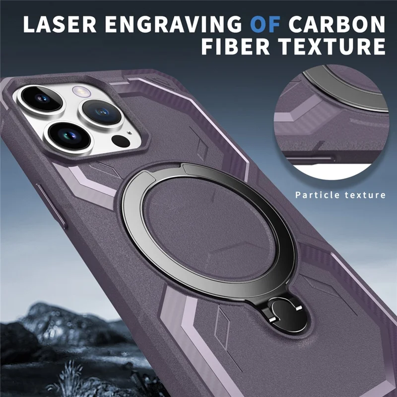 For iPhone 14 Pro Max Case Compatible with MagSafe Kickstand TPU + PC Phone Cover - Dark Purple