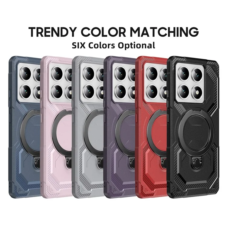 For Xiaomi 14T Pro Case Compatible with MagSafe Kickstand TPU + PC Phone Cover - Black