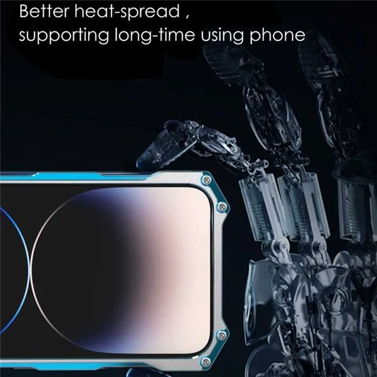 R-just Mechanical Armor Metal Case Para Iphone 14 Pro Max Case de Amortiguadores Diseño Hueco Diseño Anti-Drop Shell - Negro