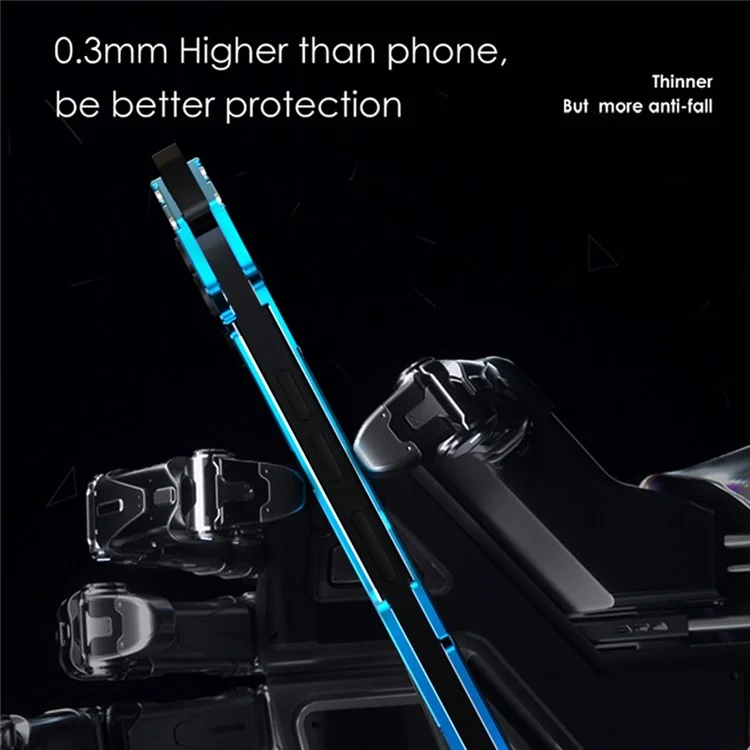 R-just Mechanical Armor Metal Case Para Iphone 14 Pro Max Case de Amortiguadores Diseño Hueco Diseño Anti-Drop Shell - Negro