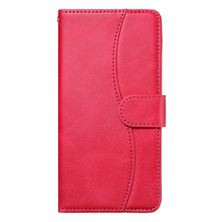 Für Google Pixel 9a Ständer Hülle mit Riemen PU-Leder Brieftasche Handyhülle S-Förmige Zierstich Design - Rose