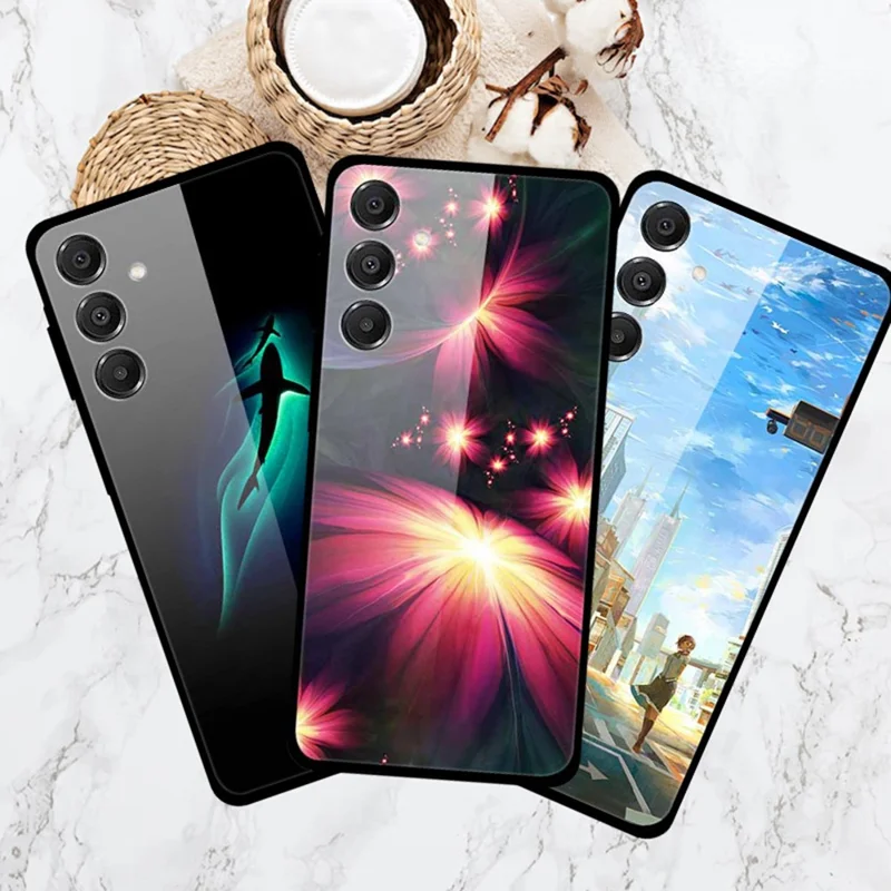 For Samsung Galaxy A16 5G / A16 4G Case Anti Drop PC + Tempered Glass + TPU Phone Cover Pattern Printing - Shining Star